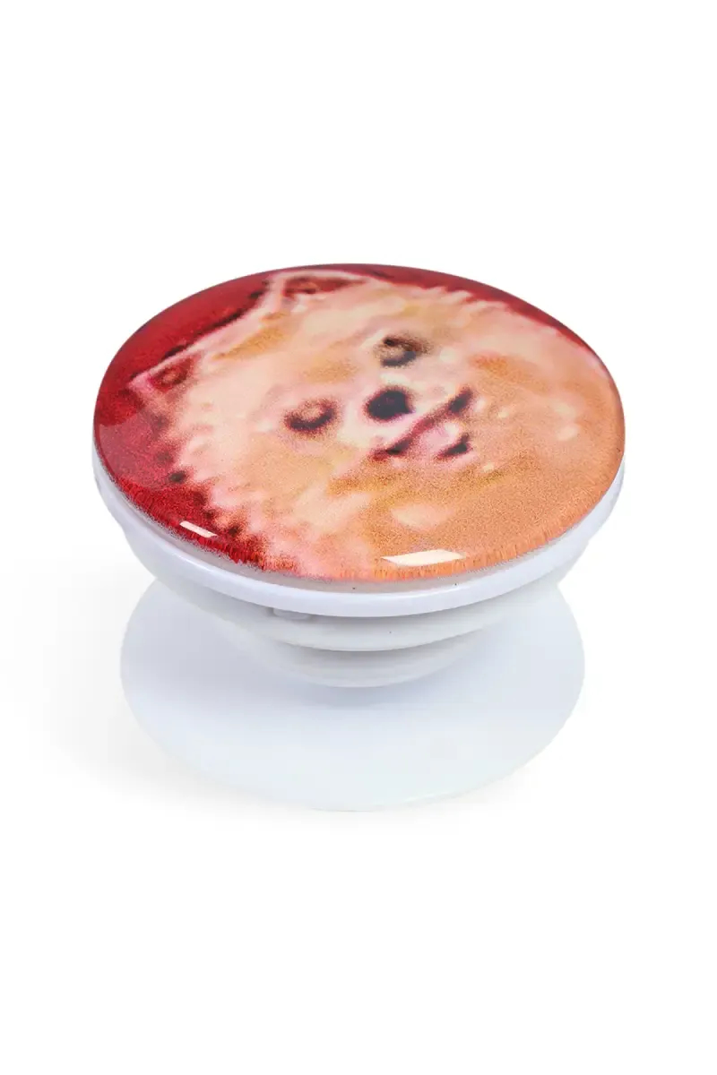 Plastic Round Shaped Pop Socket/Mobile Holder - Red & Sandal