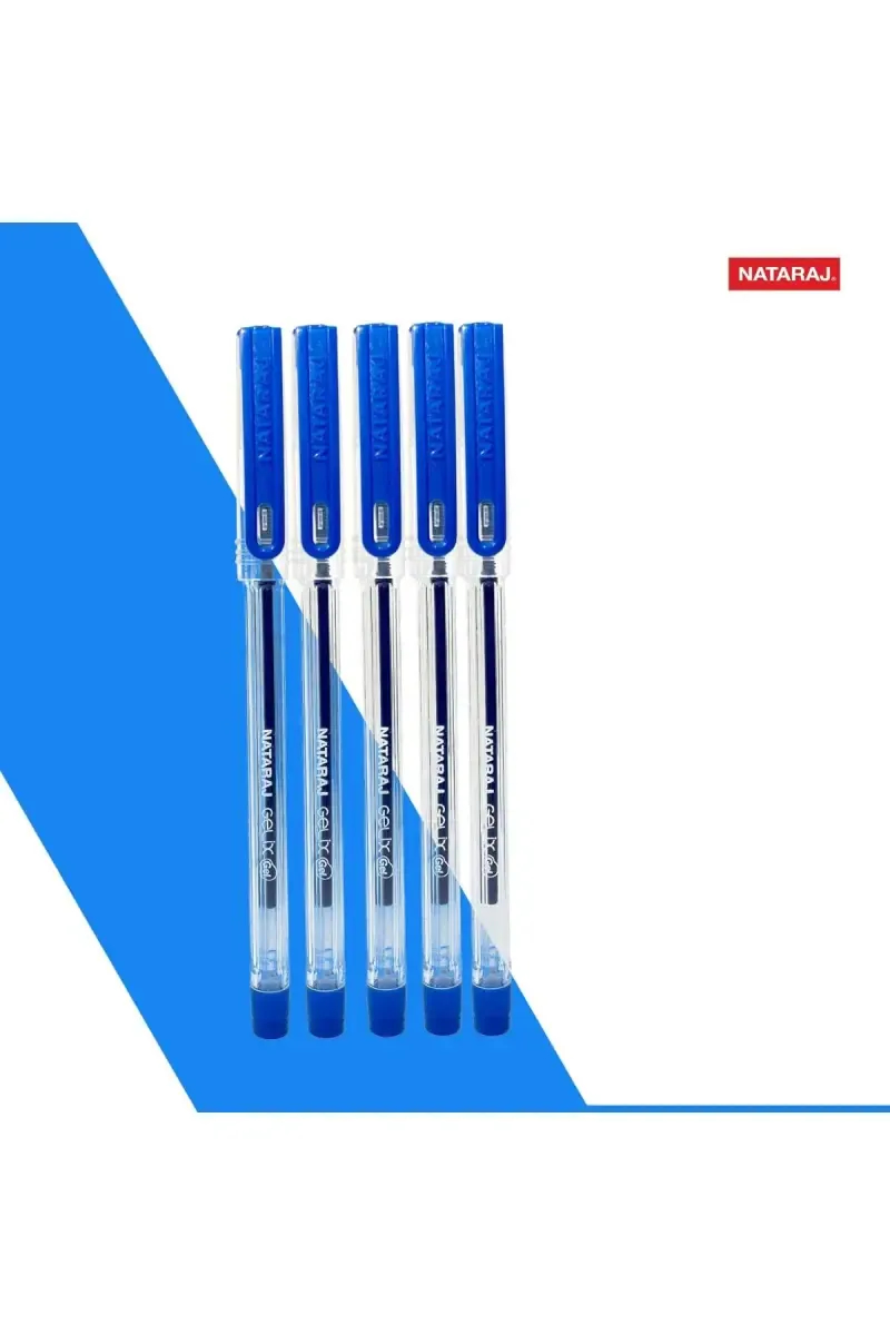 Nataraj Gelix Gel Pens (Blue) - Pack of 5 