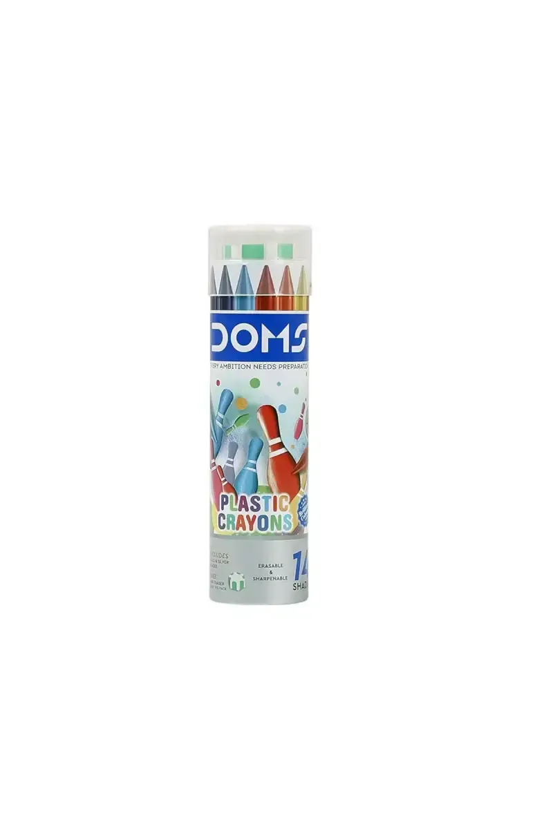Doms Plastic Crayons (Multicolor) - Pack of 14