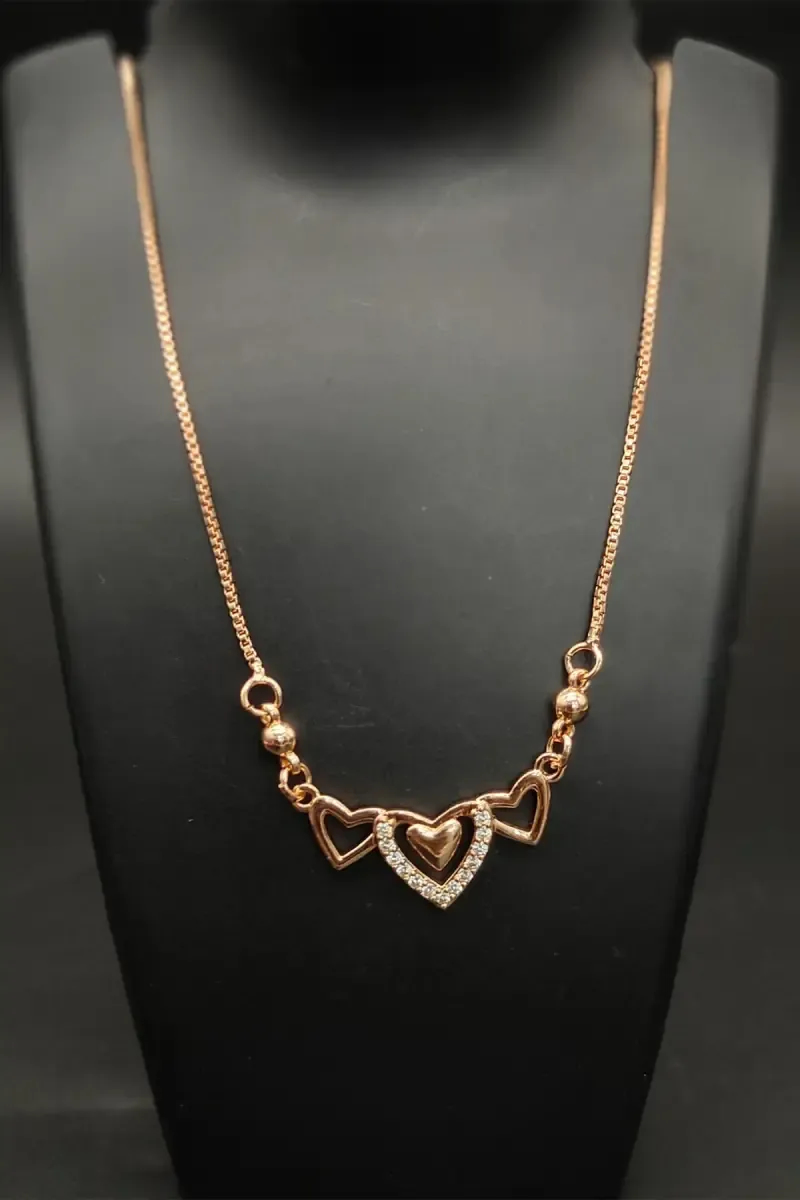 Gold Heart Motif Necklace for Women