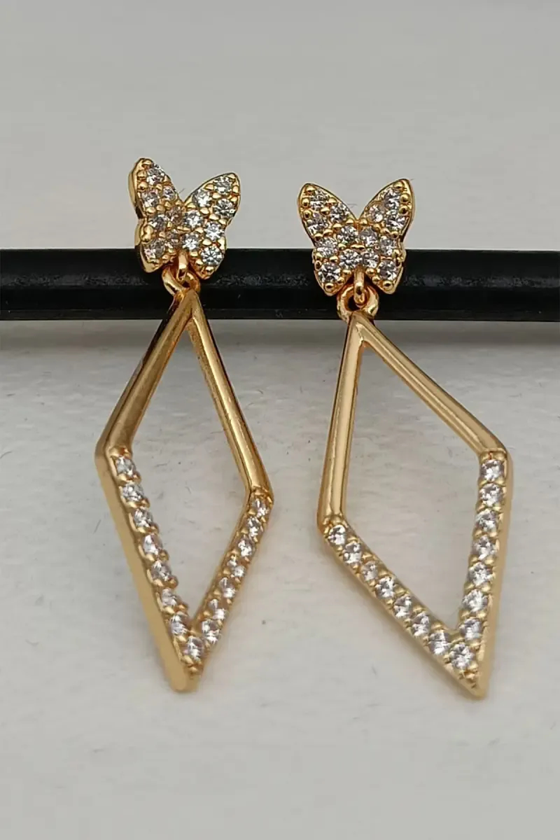 Butterfly and Geometric Drop Earrings for Women