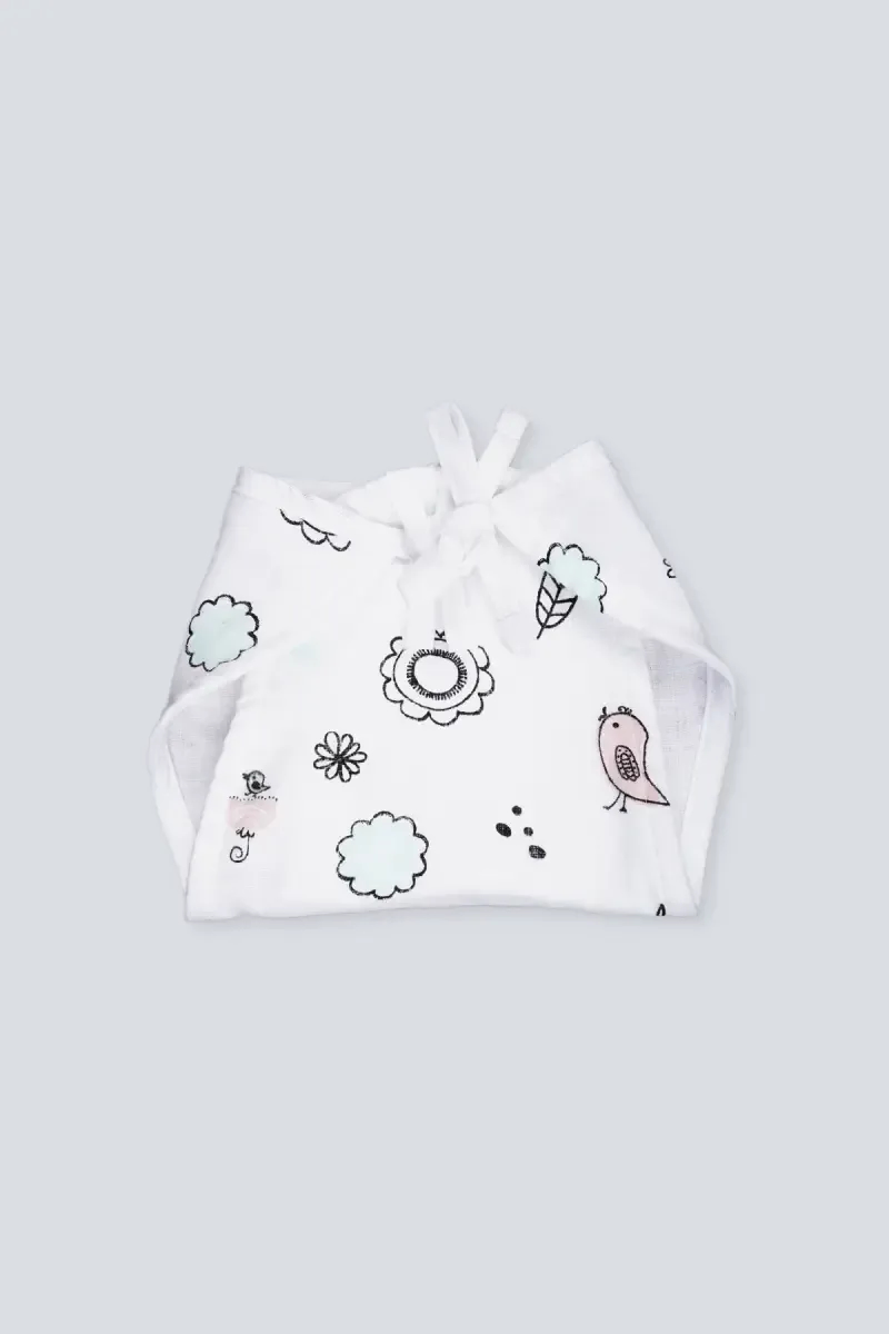 Cotton Muslin Nappie for Babies - White