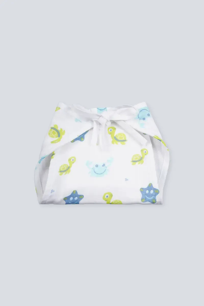Cotton Muslin Nappie for Babies - White