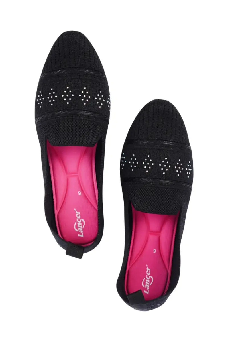 Slip-On Shoes for Women - Crystal Embellished, Stylish & Comfortable