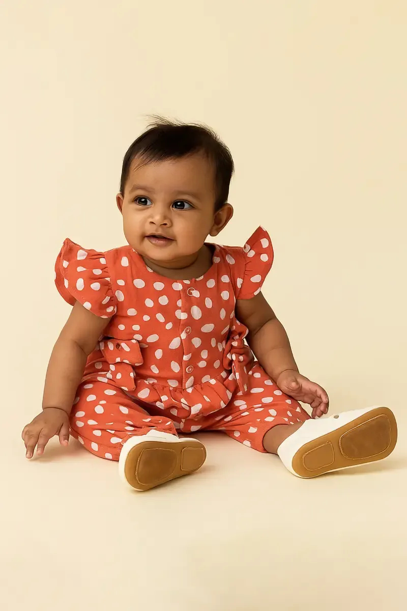 Muslin Rompers for Babies - Rust Orange