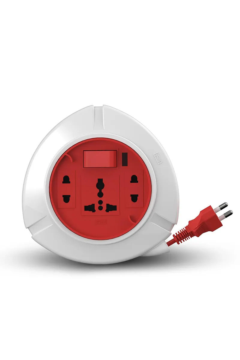 GM Trio 2 Pin 1440 W 5 M Flex Box with Indicator & International Socket (White)