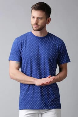 Men's Cotton Printed T-shirt 000361LBLU