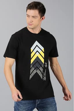 Cotton Graphic Print T-shirt for Men 000377MBLA