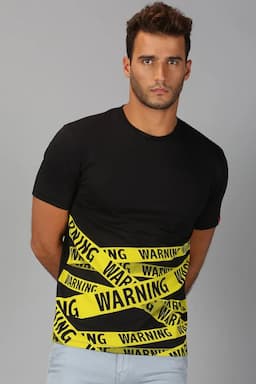 Men's Cotton Graphic Print T-shirt 000380MBLA