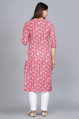 Cotton Printed Kurta for Women 000431M38PIN