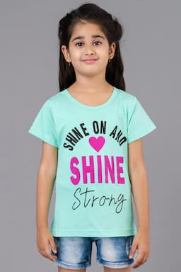 Girl's Cotton Printed Top (3 - 9 Yrs) 00066189YRSGRE