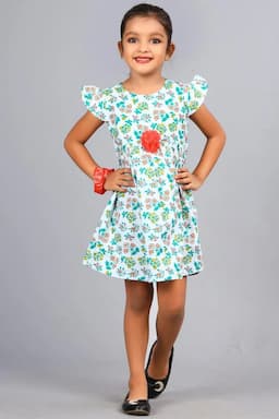 Girl's Pure Cotton Printed Dress (3 - 5 Yrs) 000718BEI45YEA