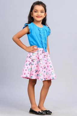Girl's Pure Cotton Printed Dress - Pink 000725PIN45YEA