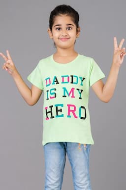 Girl's Cotton Printed Top (3 - 9 Yrs) 00073656YRSGRE