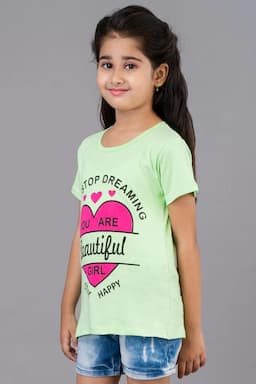Girl's Cotton Printed Top (3 - 9 Yrs) 00073989YRSGRE