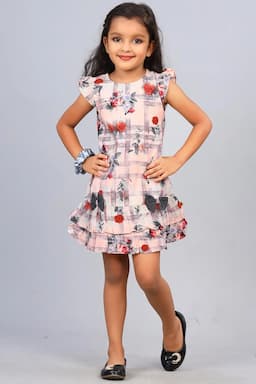 Girl's Cotton Rayon Printed Dress (3 - 5 Yrs) 000743PEA34YEA