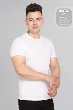 Men's Polyester Blend Sports T-shirt 001349XXLWHI