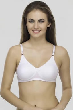 Cotton Blend Non Padded T-Shirt Bra for Women 001979WHI32B