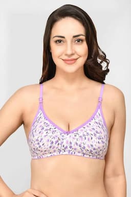 Cotton Blend Non Padded Bra for Women 002098PUR30B