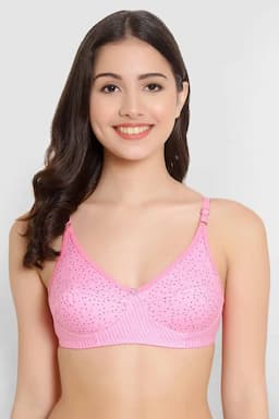 Cotton Printed Non Padded Bra for Women 002100PIN28B
