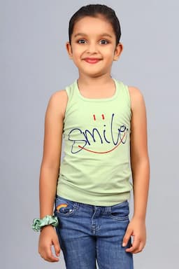 Cotton Blend Printed T-shirt for Girl (3 - 12 Yrs) 00249089YRSGRE