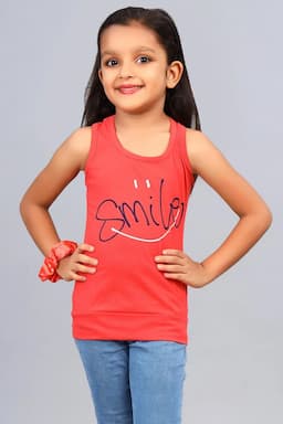 Cotton Blend Printed T-shirt for Girl (3 - 12 Yrs) 00249089YRSRED