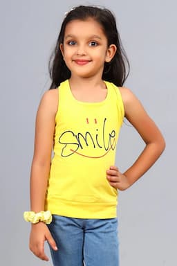 Cotton Blend Printed T-shirt for Girl (3 - 12 Yrs) 002490910YRSYEL