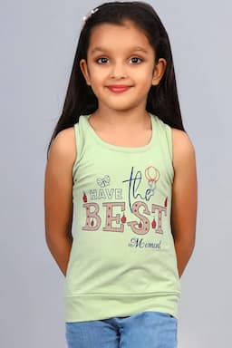 Cotton Blend Printed T-shirt for Girl (3 - 12 Yrs) 00249856YRSGRE
