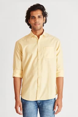 Cotton Slim Fit Shirt for Men 003091YELL