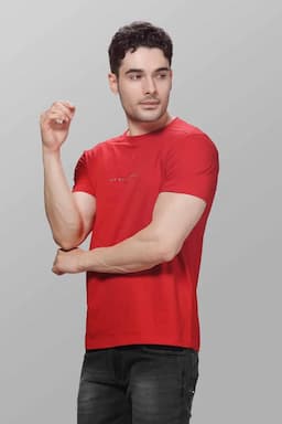 Men's Cotton Slim Fit T-shirt 003606LRED