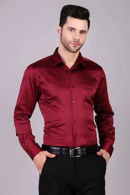 Men's Satin Slim Fit Formal Shirt 003652MARXXL