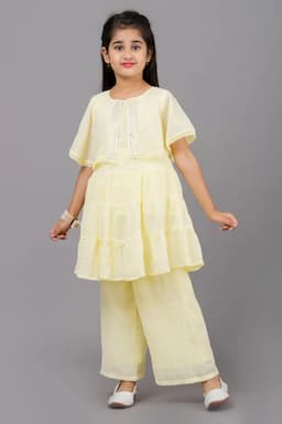 Girl's Georgette Embellished Kurta with Palazzo Set (3 - 13 Yrs) 0037891011YRSLEM
