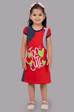 Girl's Pure Cotton Printed Dress (3 - 9 Yrs) 004013RED67YEA
