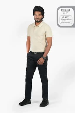 Cotton Slim Fit Casual Trouser for Men 00438832BLA