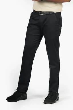 Cotton Slim Fit Casual Trouser for Men 00438836BLA