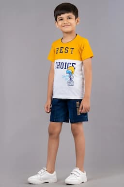 Printed T-shirt with Shorts Set for Boy (2-Pcs Set) 004513MUS23YRS