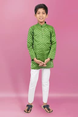 Boy's Kurta with Pyjama Set (2-Pcs Set) 004516GRE910YRS