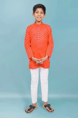 Boy's Kurta with Pyjama Set (2-Pcs Set) 004516RED910YRS
