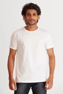 Men's Cotton Regular Fit T-shirt  005924XLWHI