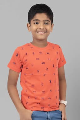 Boy's Printed Cotton T-shirt  005966910YRSCOR