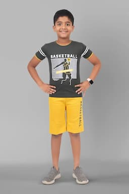 Cotton Printed T-shirt with Shorts Set for Boy (2-Pcs Set) 006658MUS45YRS