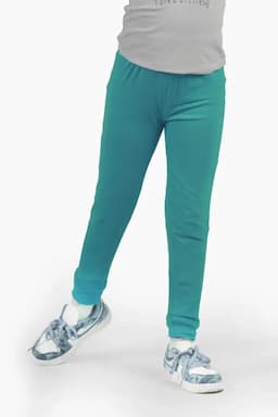 Girl's Cotton Lycra Blend Solid Leggings (2 - 16 Yrs) 0069321314YRSBLU