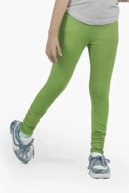 Girl's Cotton Lycra Blend Solid Leggings (2 - 16 Yrs) 006932910YRSGRE