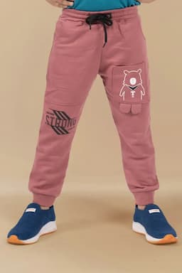 Boy's Polycotton Printed Track Pant 007009PIN45YRS