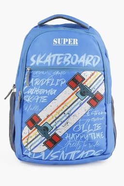 Polyester Skateboard Printed School Bag for Unisex 008069BLU2