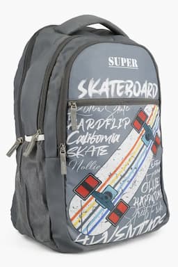 Polyester Skateboard Printed School Bag for Unisex 008069GRE2