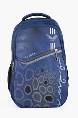 Polyester Hexagonal Printed School Bag for Unisex 008114NAVBLU2