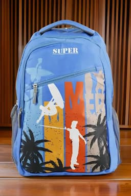 Polyester Printed School Bag for Unisex 008132BLU2