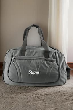 Unisex Zip Closure Solid Duffle Bag 008146GRE2