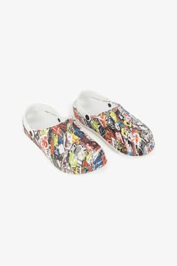 Men's Casual Printed Clogs 0082459WHI
